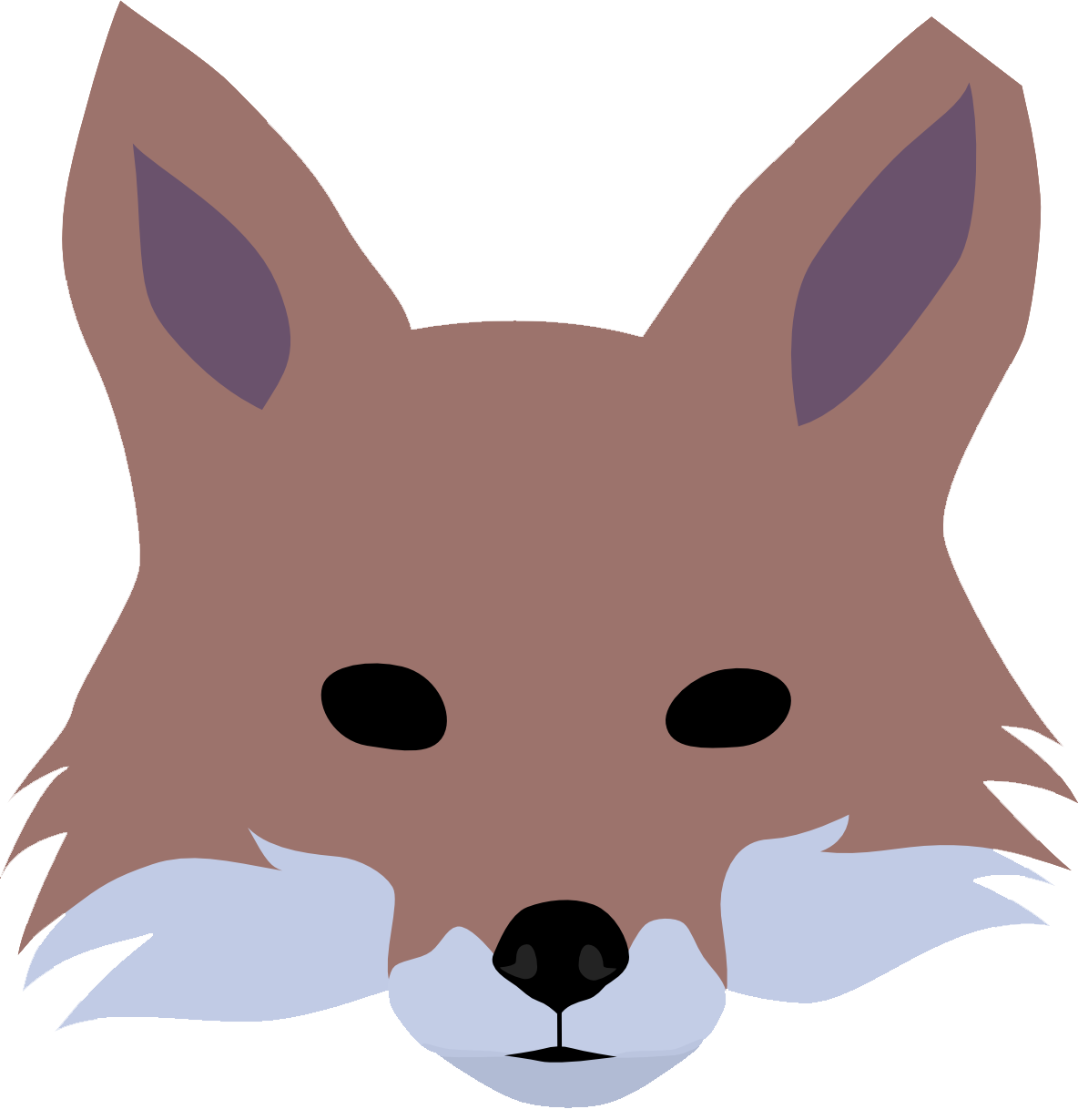 an illustration of a ghostly fox with missing eyes, it's very spooky